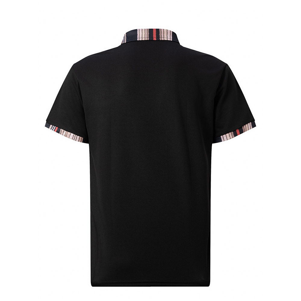 Gentlemenmode™ Sommerliches, gestreiftes Herren-Poloshirt mit Farbblock-Revers