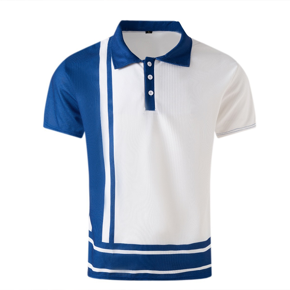 Gentlemenmode™ Sommerliches neues Herren-Poloshirt mit gestreiftem Revers und kurzen Ärmeln