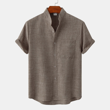 Feliztesoro 2023 verano nuevas camisas de hombre de lino de algodón de color sólido