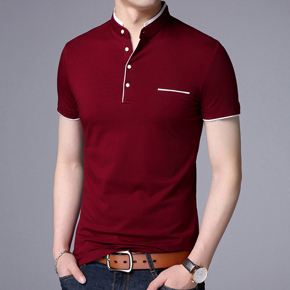 Gentlemenmode™ Sommer-Herren-T-Shirt mit Stehkragen und kurzen Ärmeln