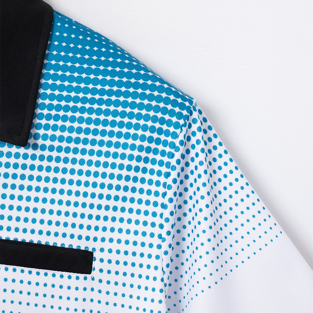 Gentlemenmode™ Herren-Poloshirt mit Revers und Farbverlauf und Tupfen, kurzärmlig