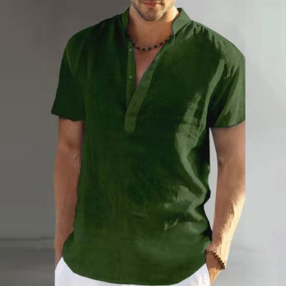 Dregenbogen™ Gemütliches Cardigan-T-Shirt aus Baumwolle und Leinen für Herren