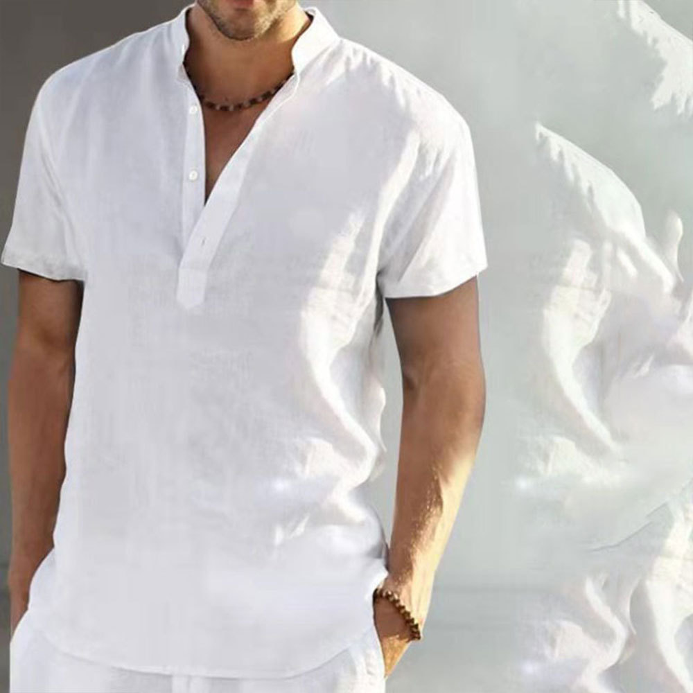 Dregenbogen™ Gemütliches Cardigan-T-Shirt aus Baumwolle und Leinen für