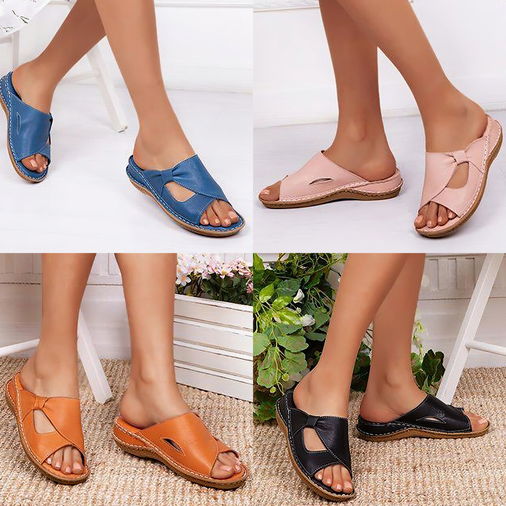 Gentlemenmode™ Sommerliche vielseitige flache Damensandalen mit Schleife