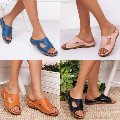 Gentlemenmode™ Sommerliche vielseitige flache Damensandalen mit Schleife