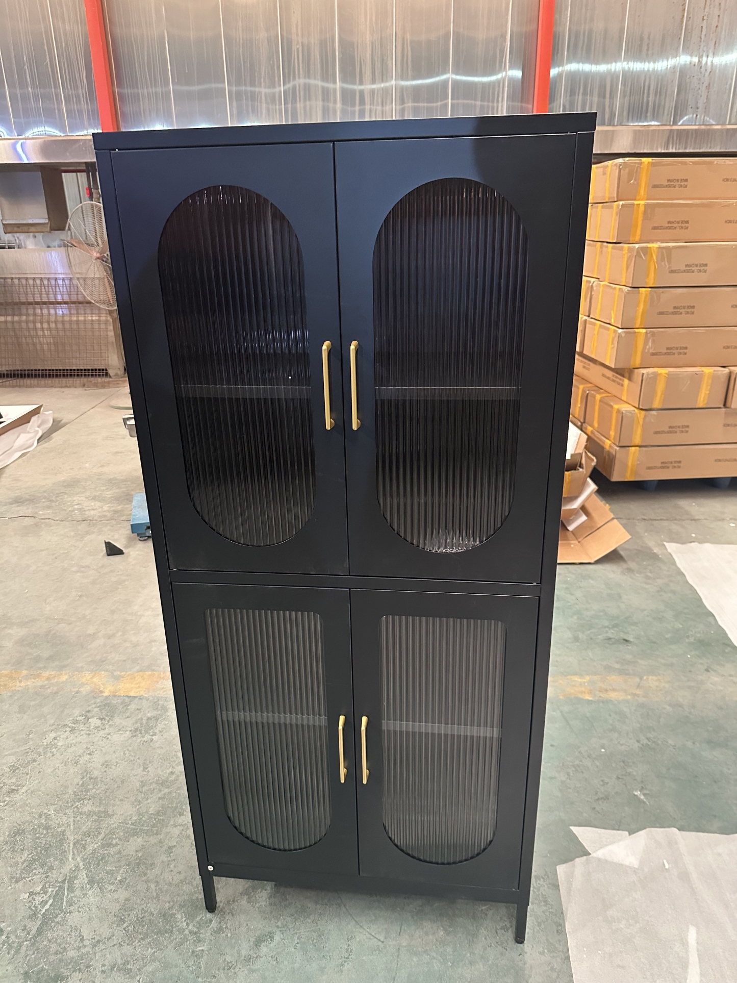 Quad glass center cabinet black/white四开上下玻中柜黑/白