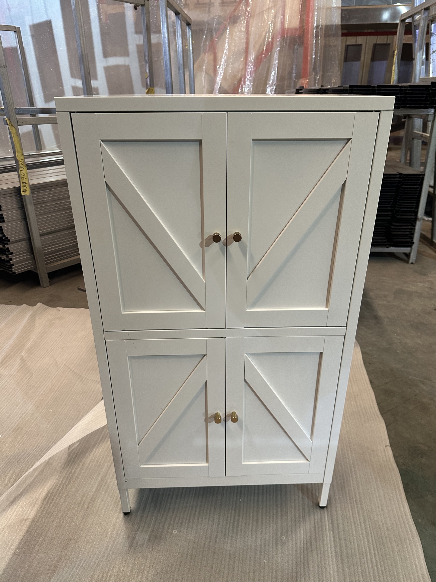 Four door rice character standing foot low cabinet四门米字站脚矮柜