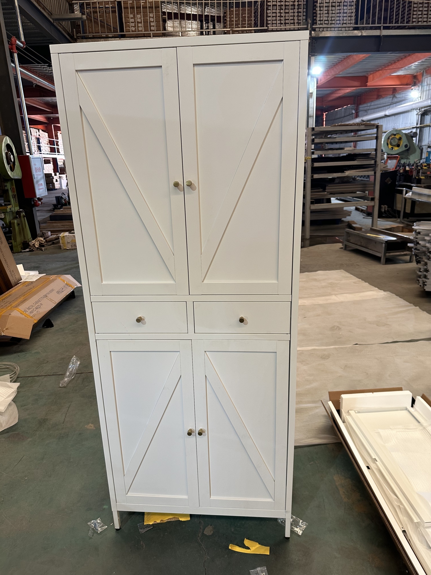 Two bucket meter stand tall cabinet中二斗米字站脚高柜