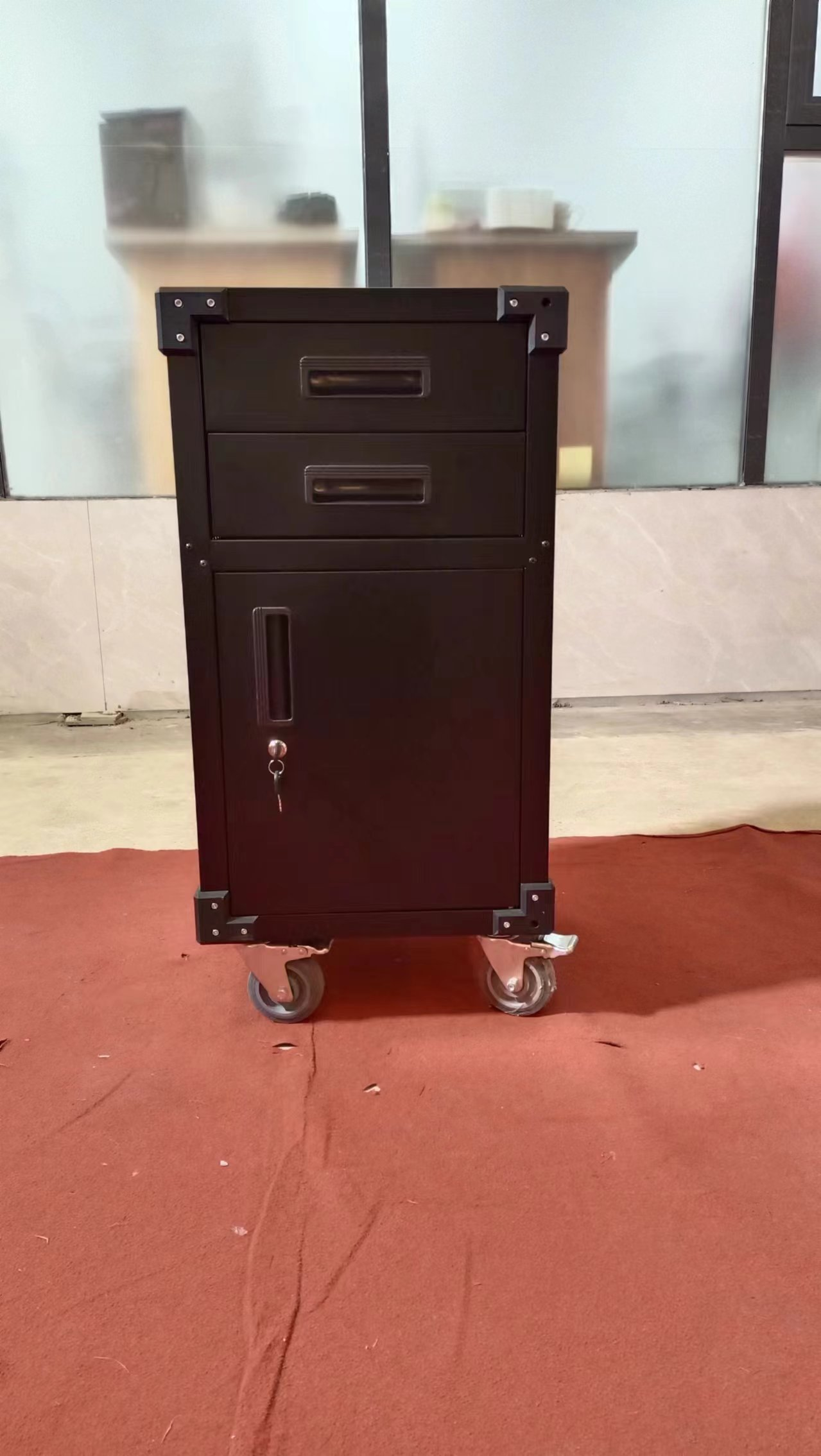 Second drawer narrow belt wheel low cabinet black