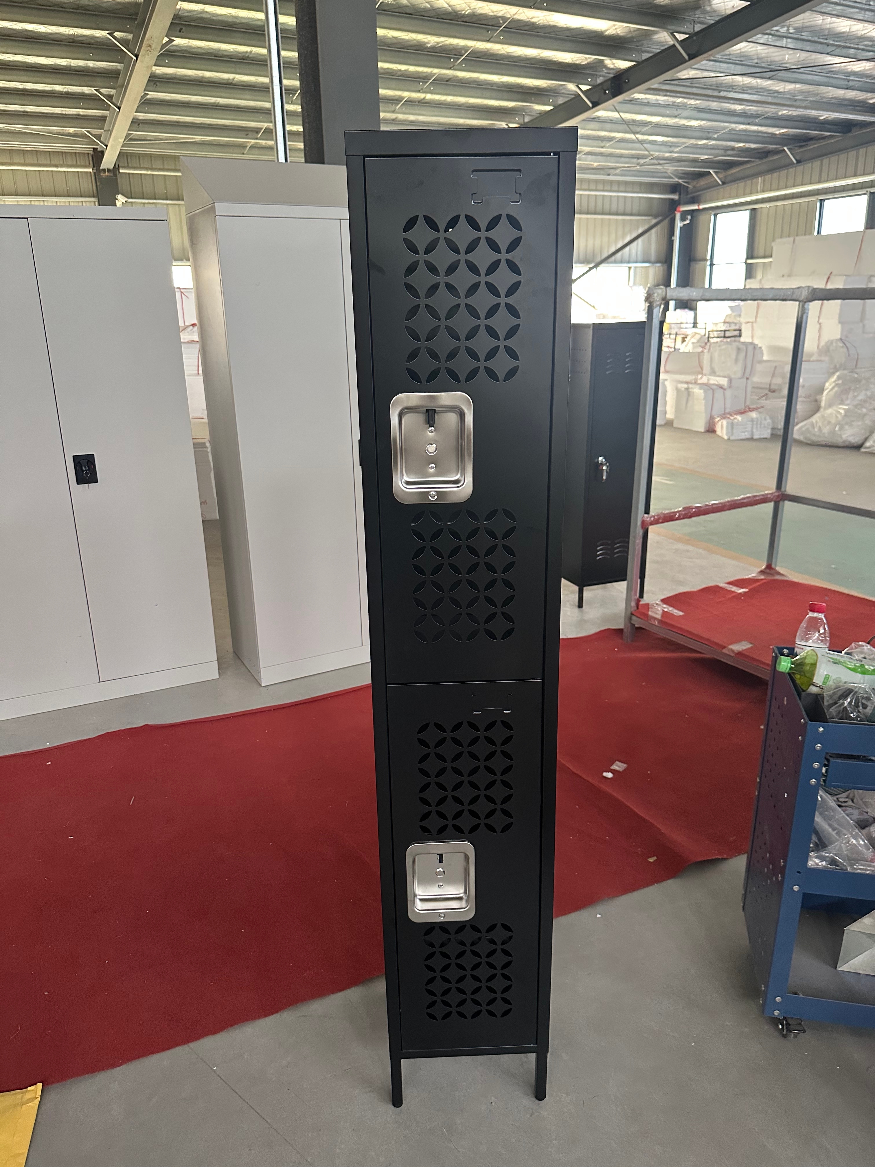 Narrow two-door patterned wardrobe窄二门花纹衣柜