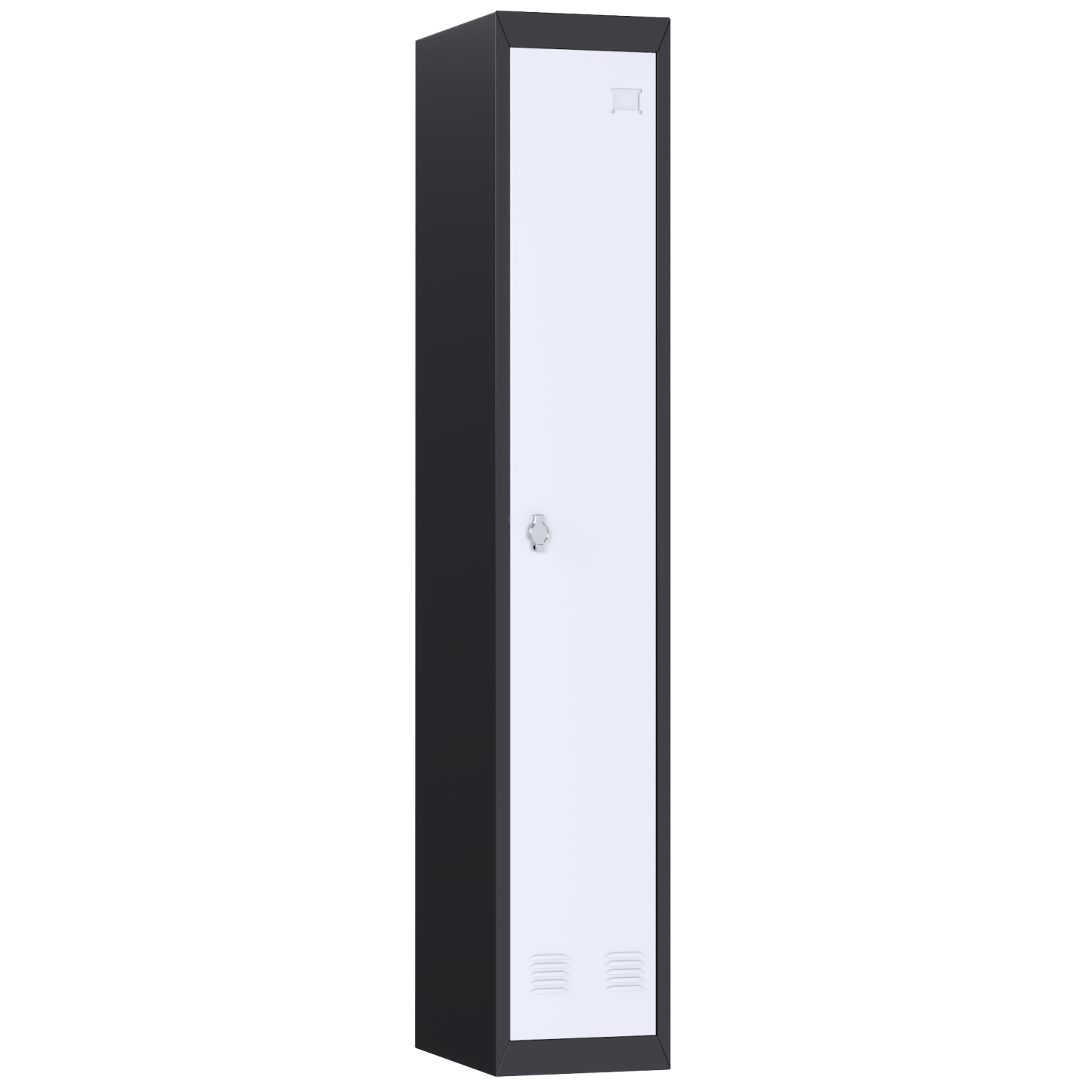 Narrow wardrobe grey door black frame