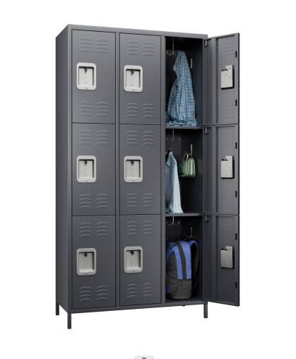Wide nine-door wardrobe Deep ash