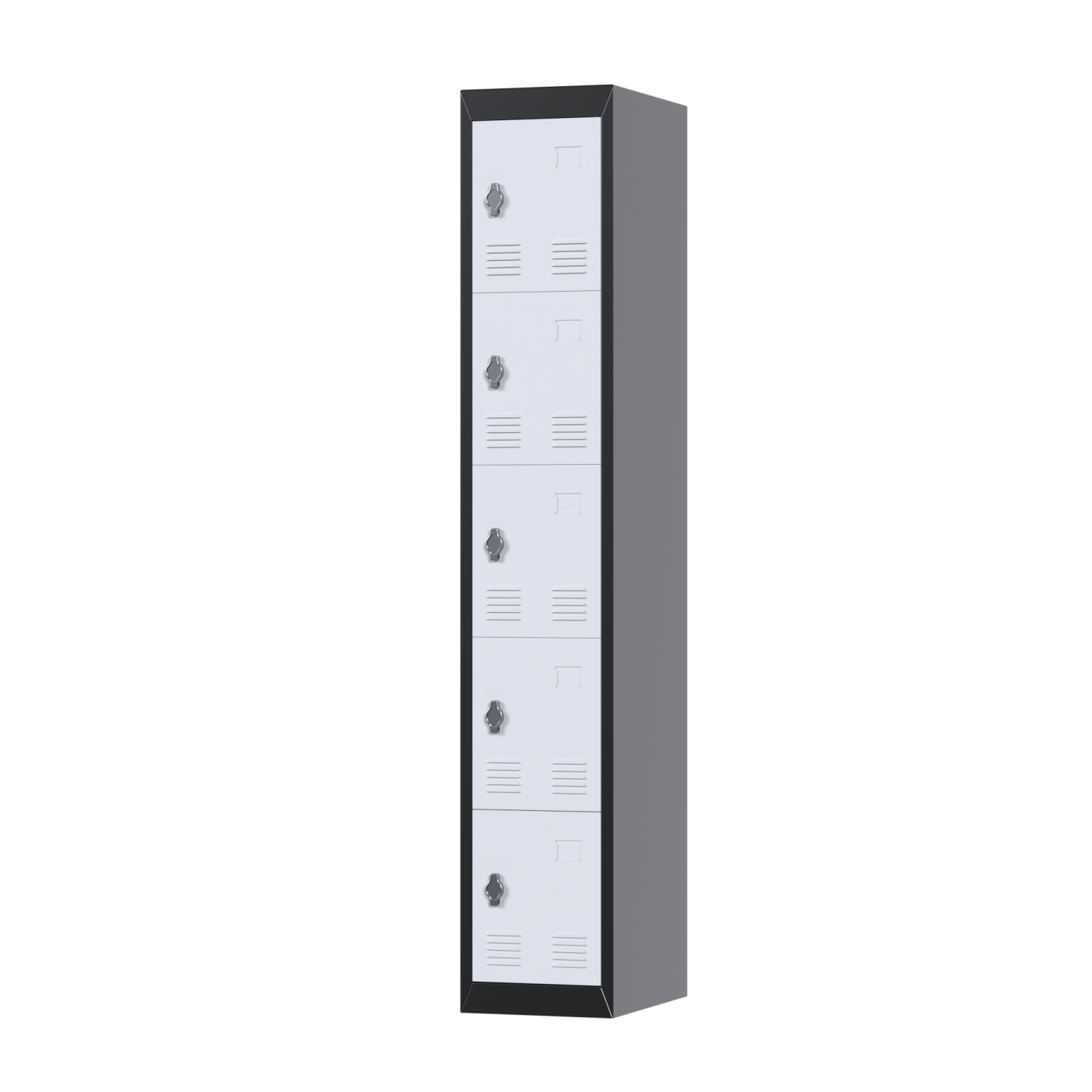 Narrow wardrobe grey door black frame