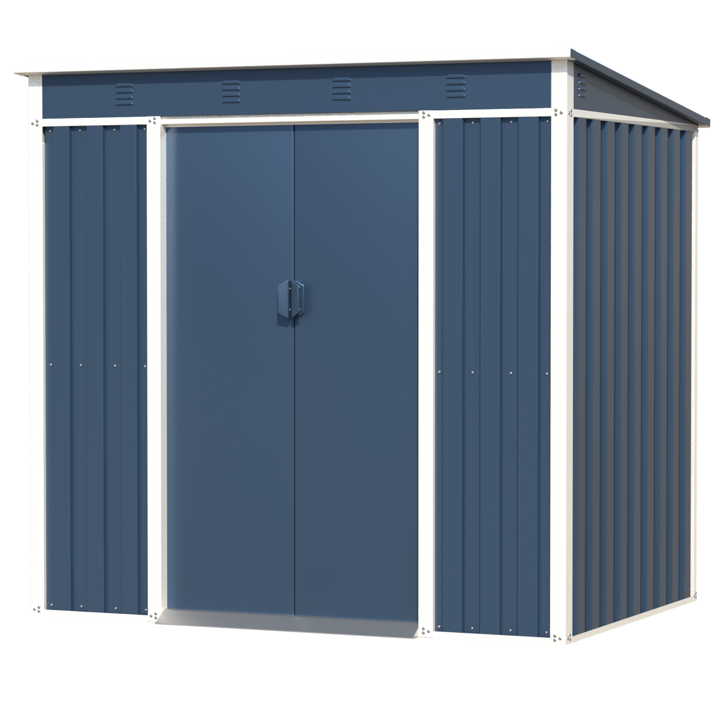 Single slope garden storage metal shed 664 Blue