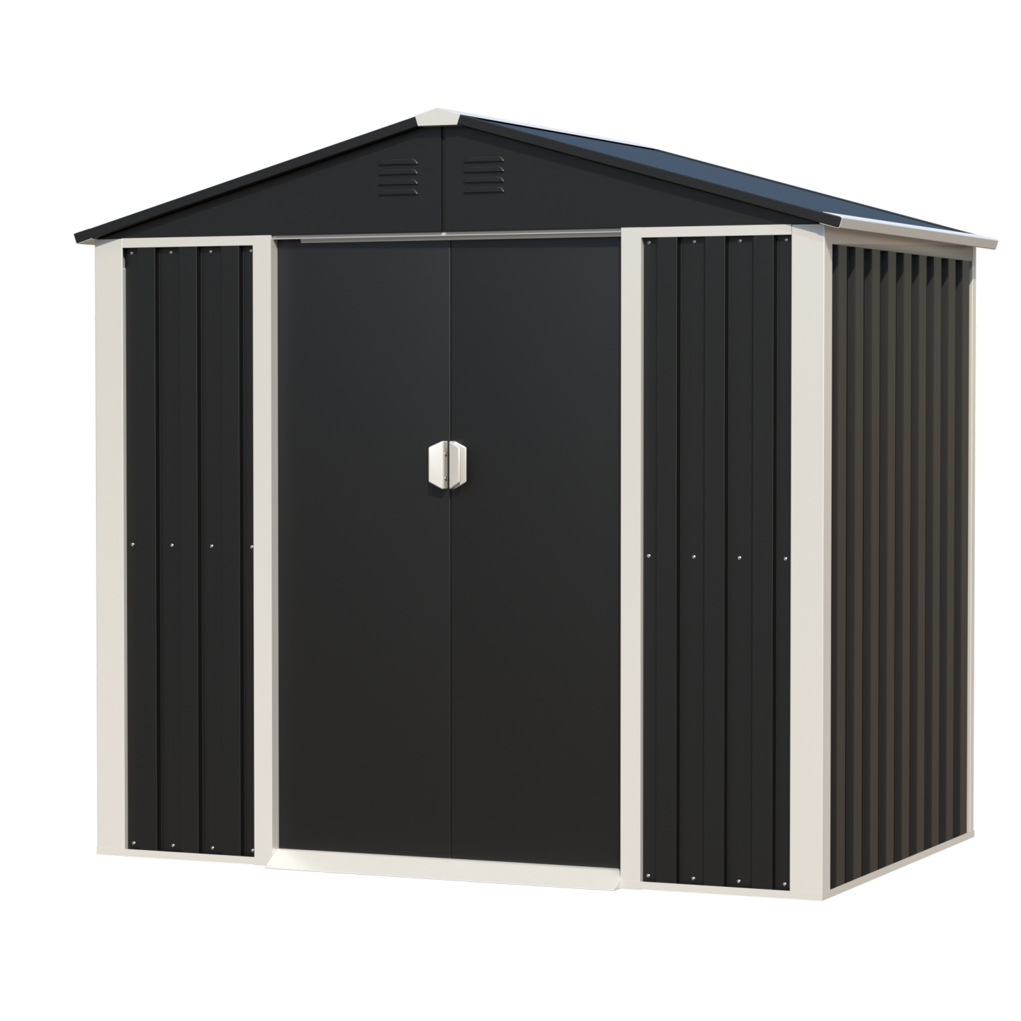 Double slope Garden Storage Metal shed 664 Black