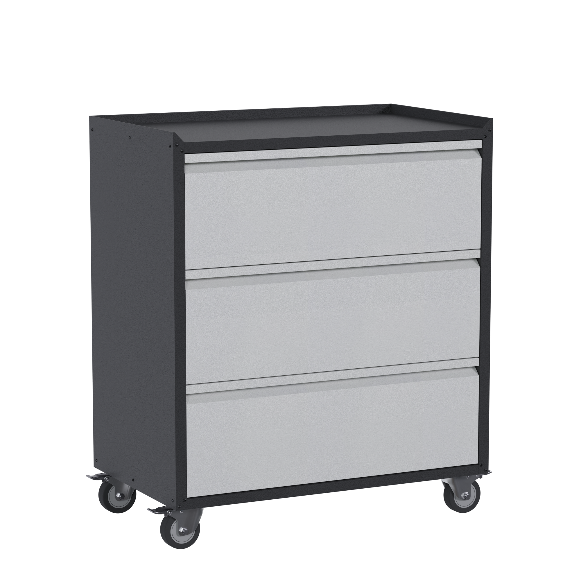 Gooseneck three-drawer two-color cabinet