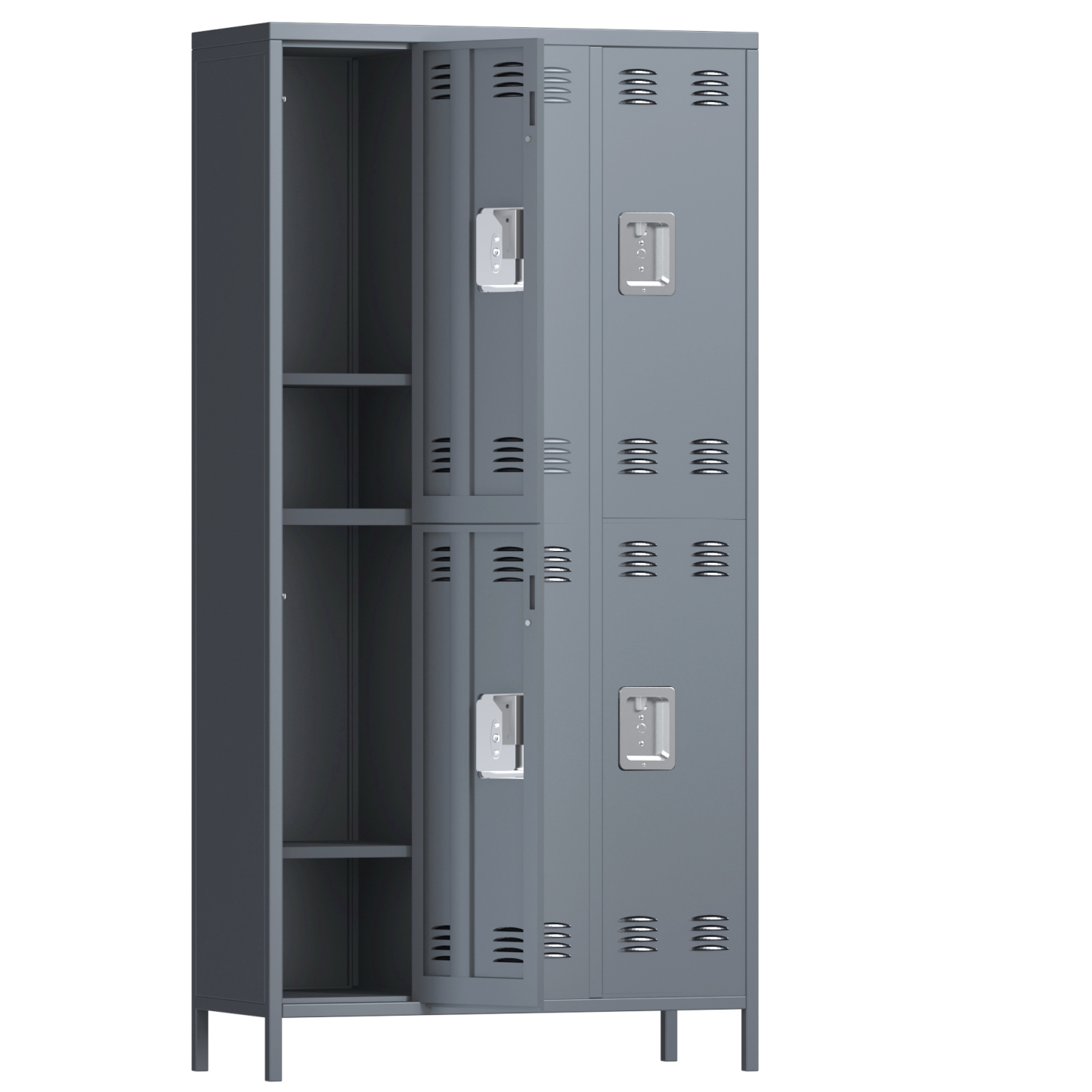 Wide six-door wardrobe