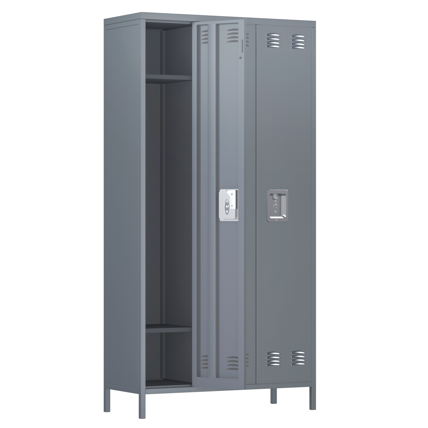 Wide three-door wardrobe Deep ash