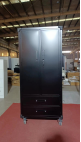 Two drawers open rivet pulley high cabinet black