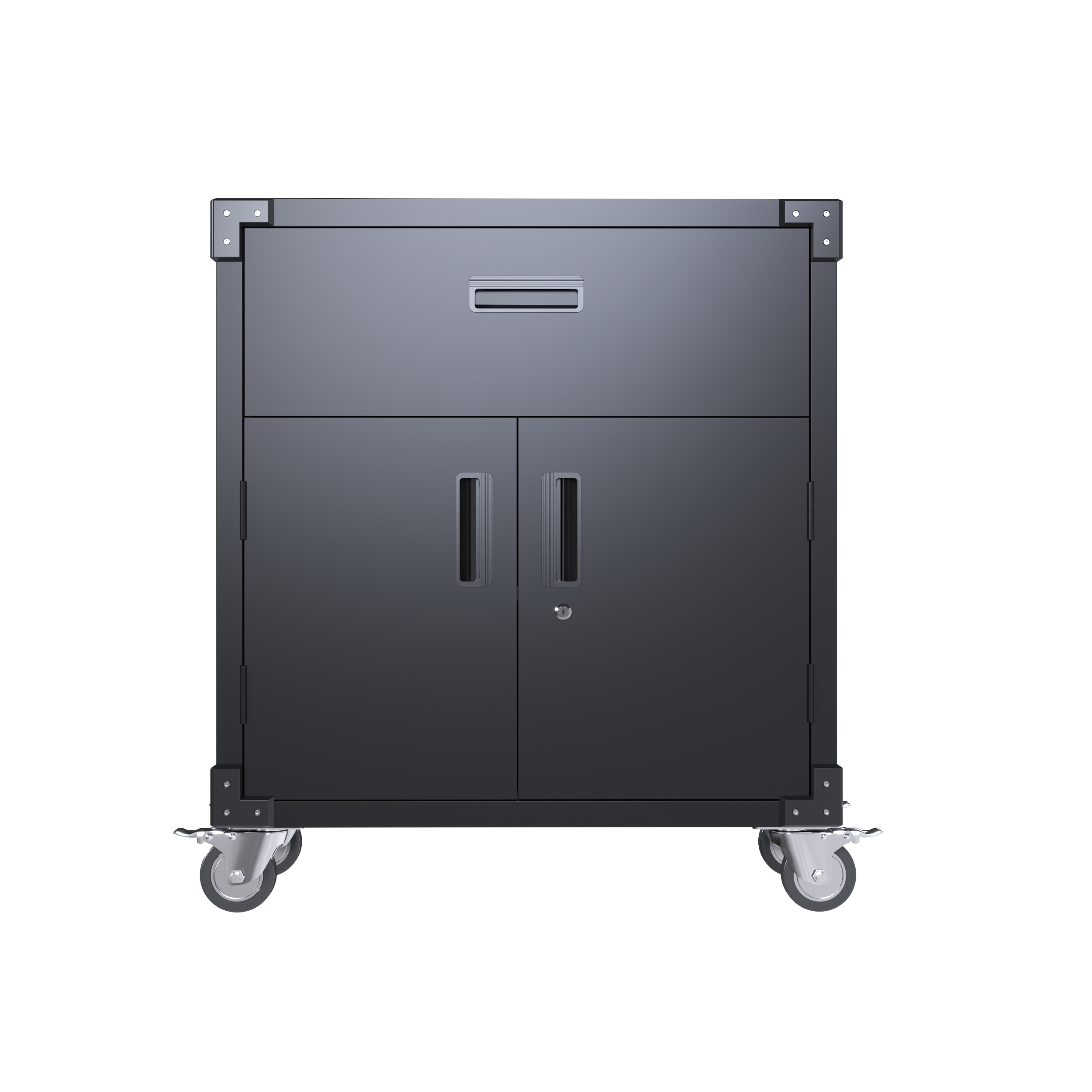 Plastic one drawer low cabinet black