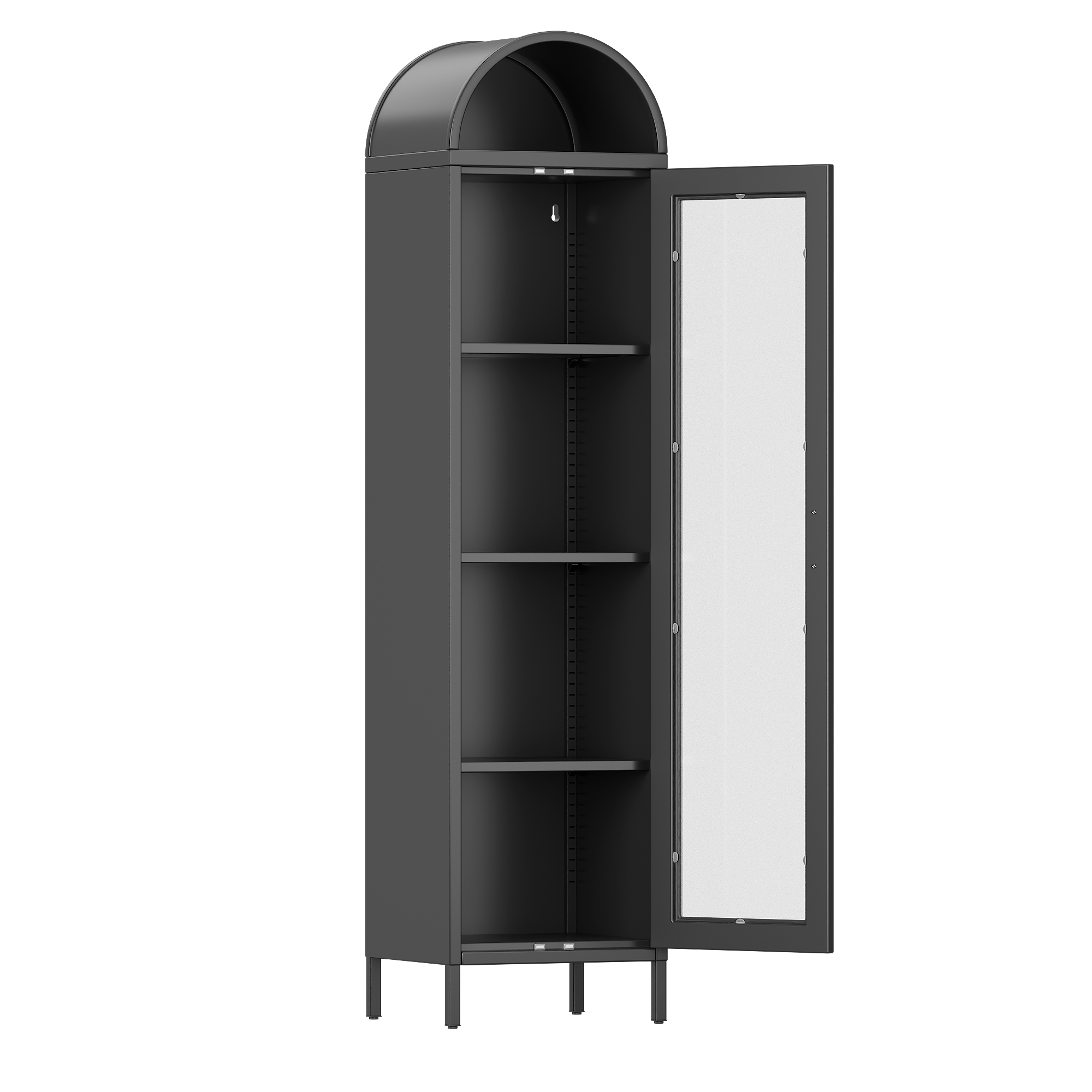 Arch single open glass door narrow cabinet拱单开玻璃门窄柜