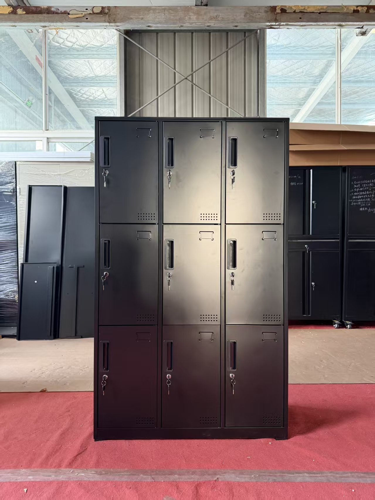 Plastic hook six-door locker cabinet, low height 塑扣六门更衣柜矮/九门