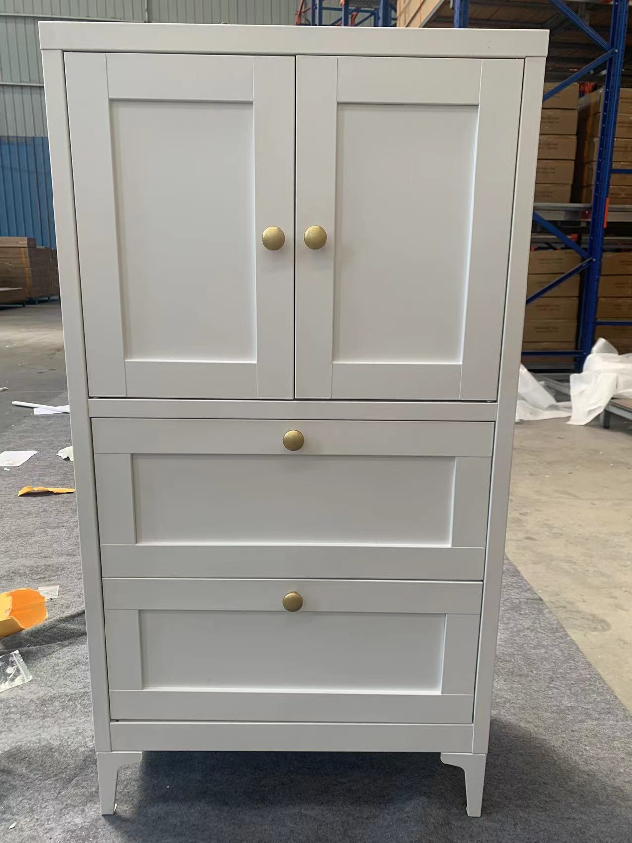 Two-door two-draw stand foot cabinet white双门二抽站脚柜白