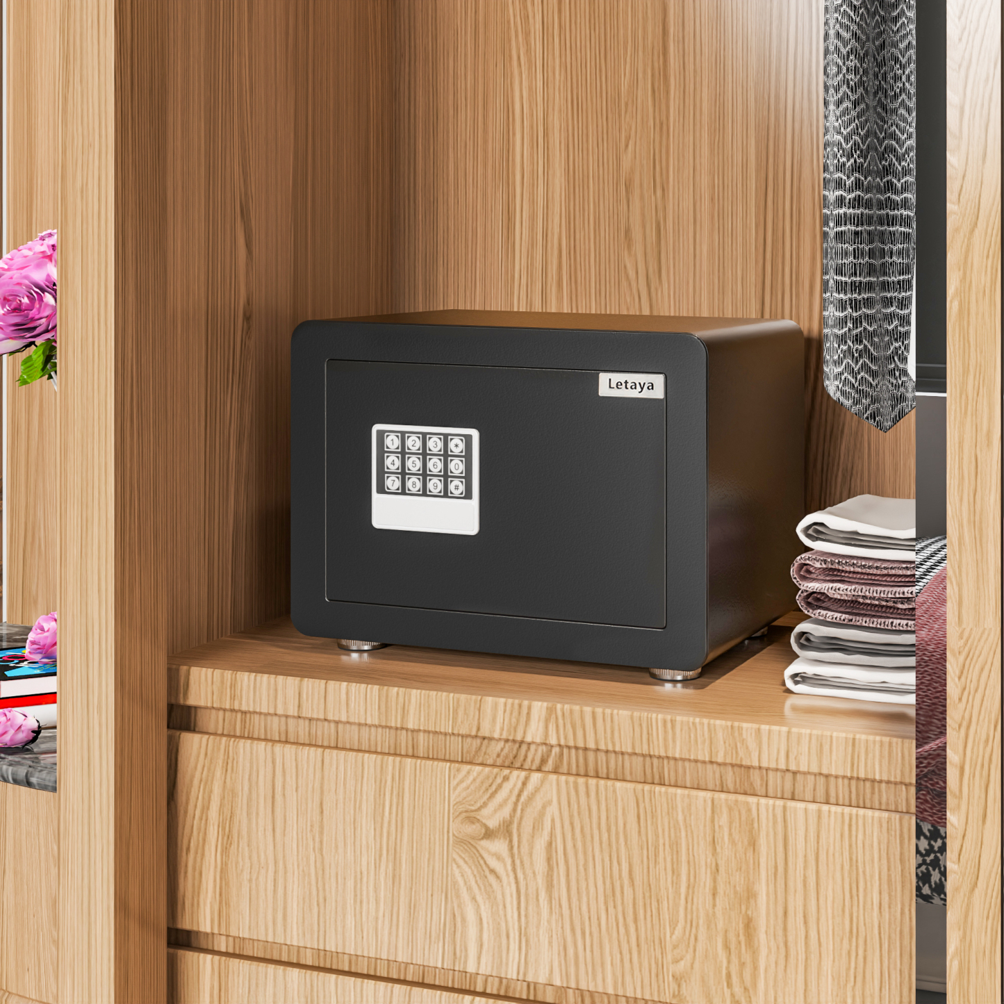 Letaya Steel Security Safe Box 1.5 Cubic Feet (Keypad Lock)