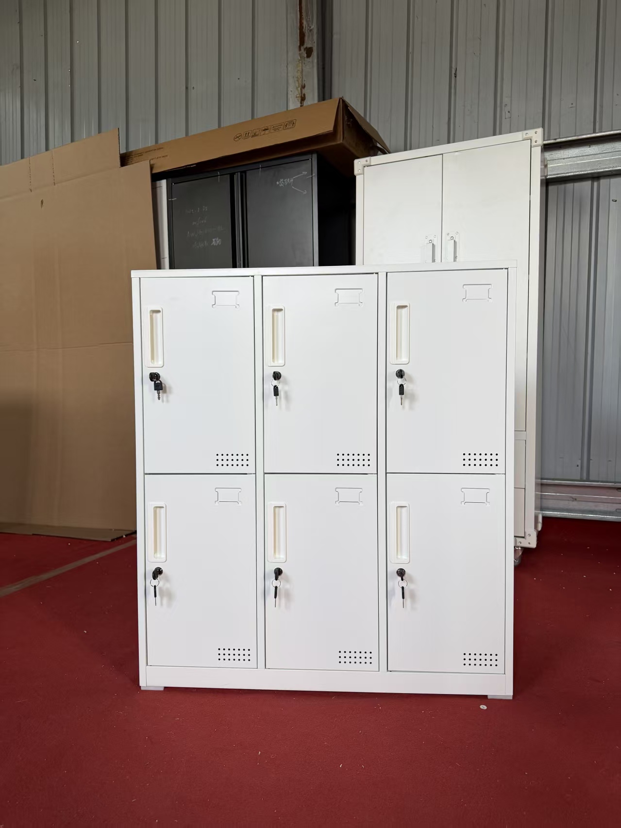 Plastic hook six-door locker cabinet, low height 塑扣六门更衣柜矮/九门