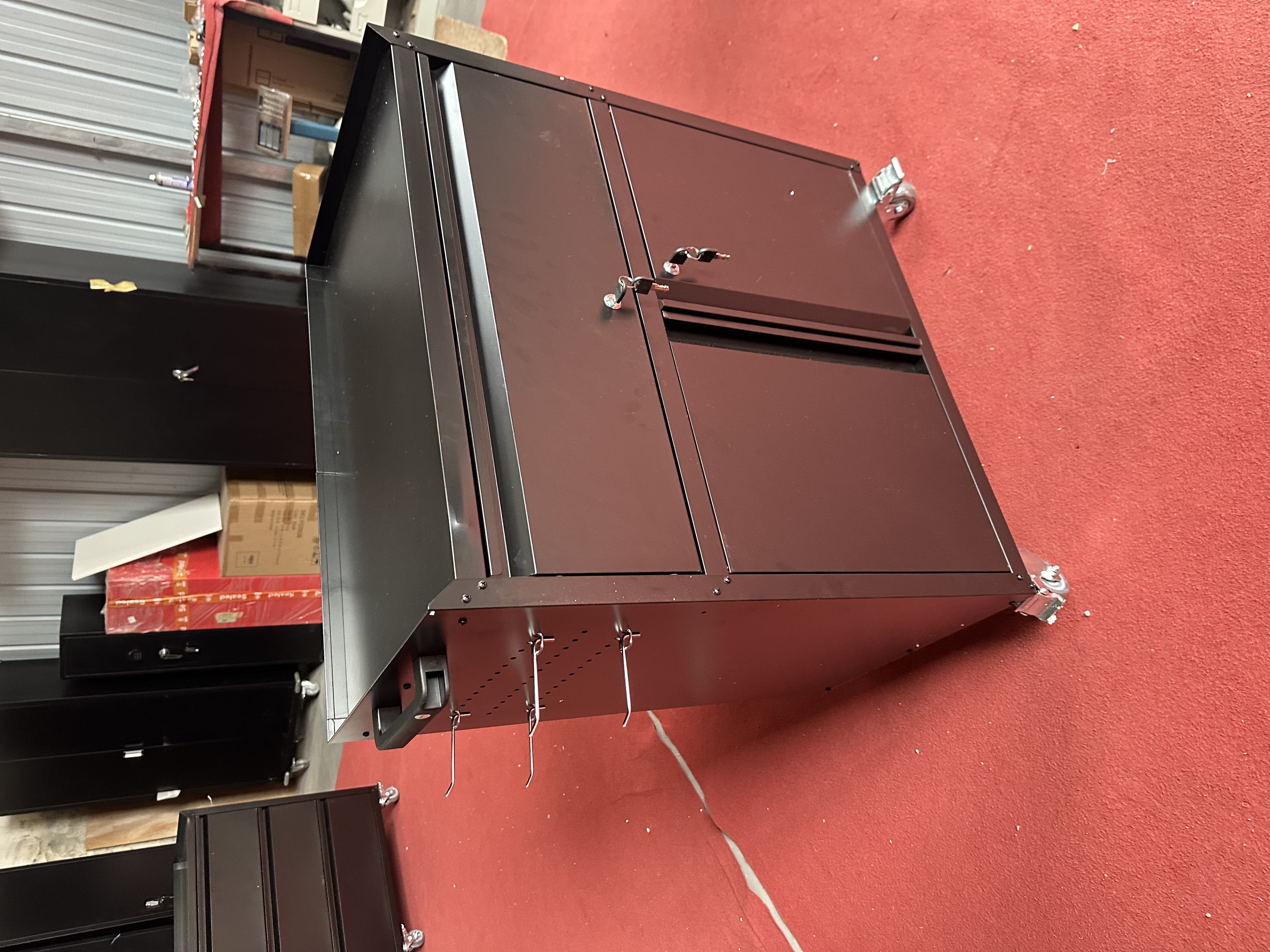 Gooseneck one pull push hand hole plate low belt wheel black鹅颈一抽推手洞板矮带轮黑