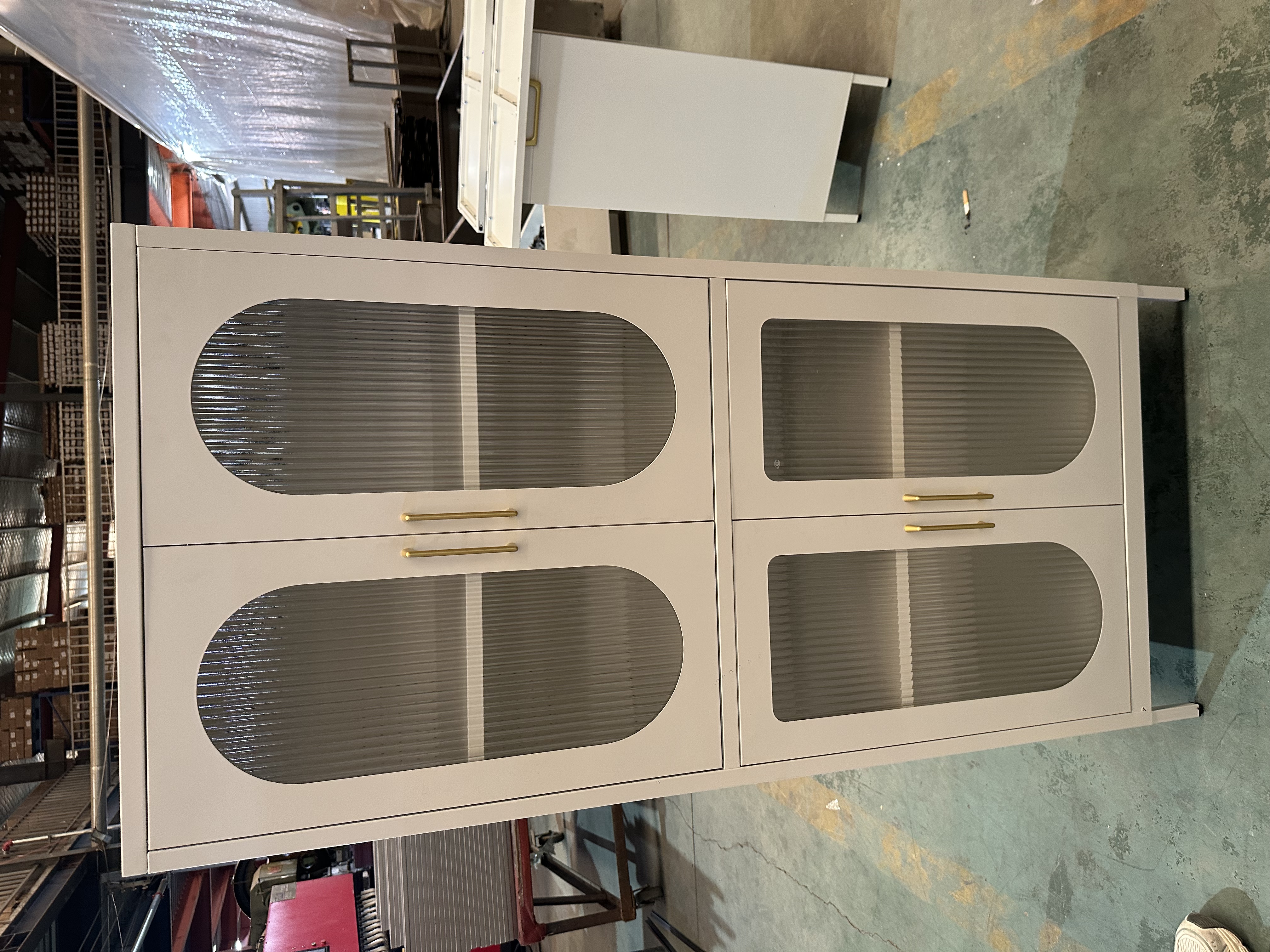 Quad glass center cabinet black/white四开上下玻中柜黑/白