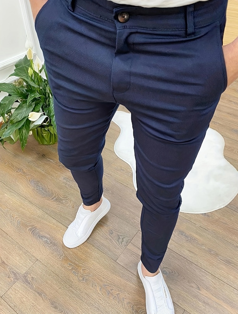 Fashion Casual High Waist Business Skinny Pants - All-Season Pants for Men