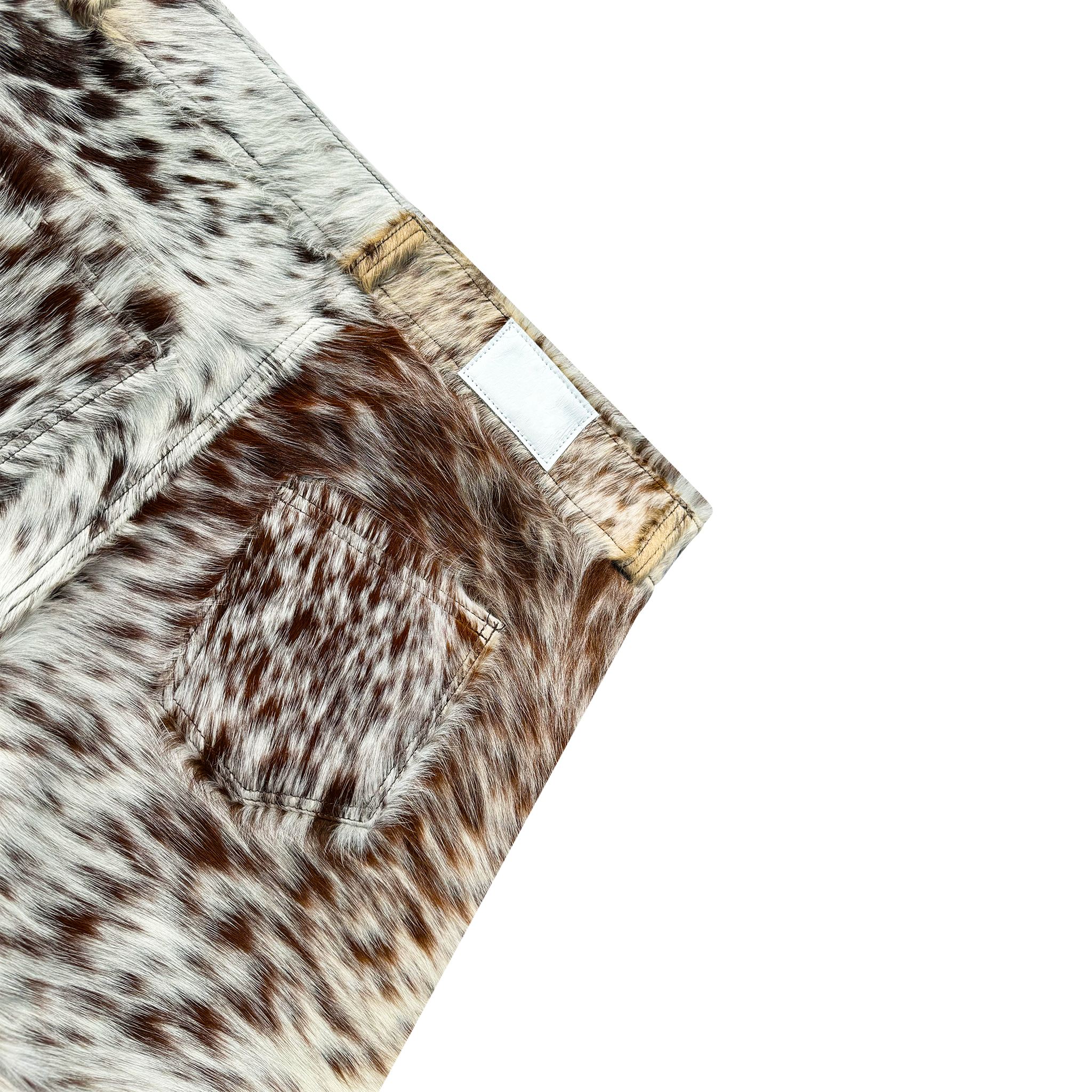 FLARED COWHIDE SHORTS