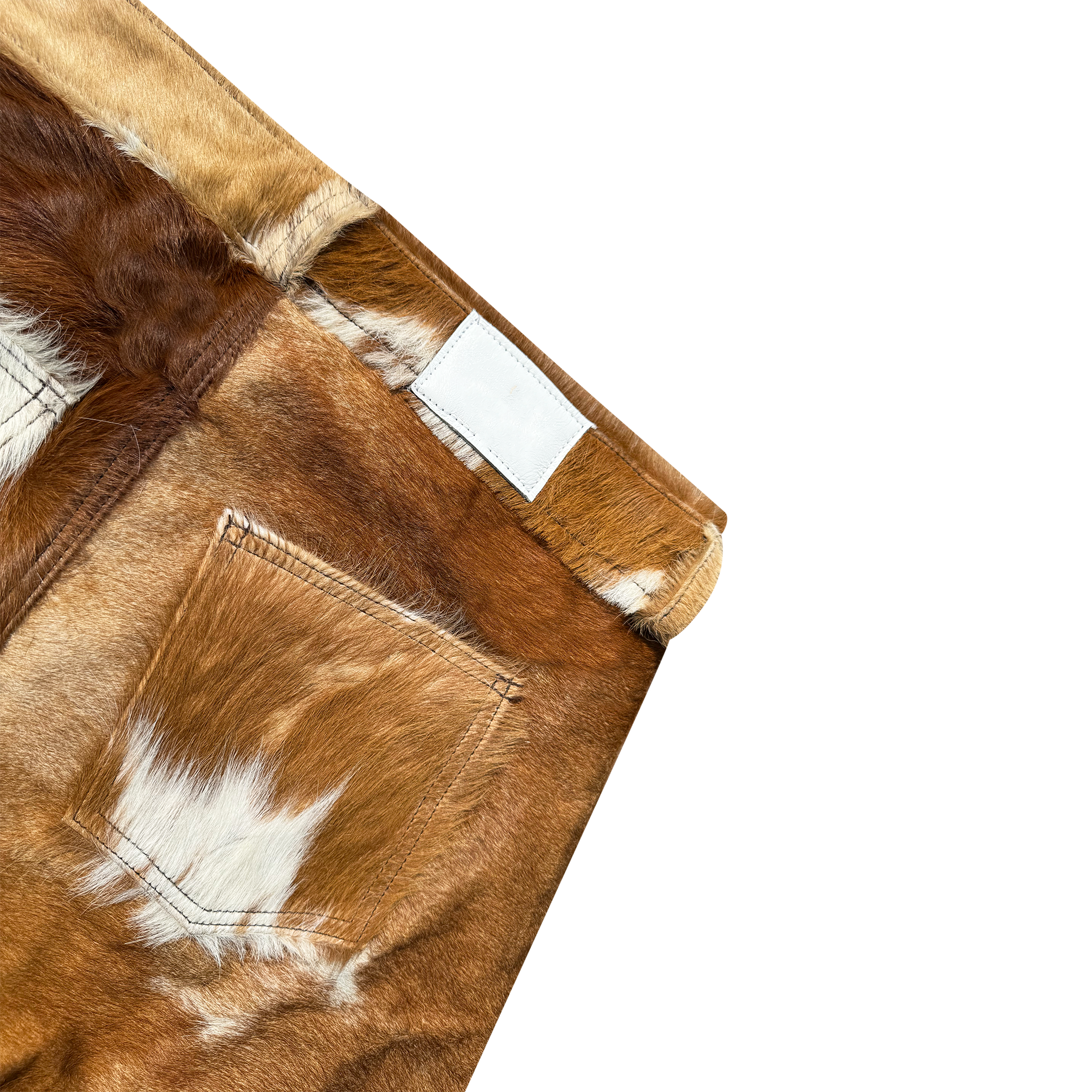 FLARED COWHIDE SHORTS