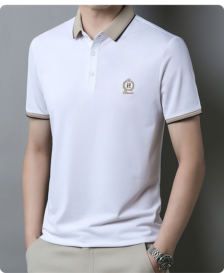 Summer business casual lapel short sleeve T-shirt