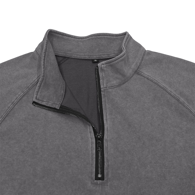 100% Cotton Vintage Washed Quarter Zip Pullover