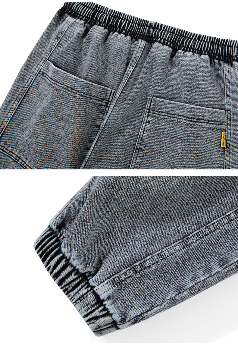 Men's 100% Cotton Vintage-Washed Distressed Multi-Pocket Loose-Fit Cuffed Casual Pants