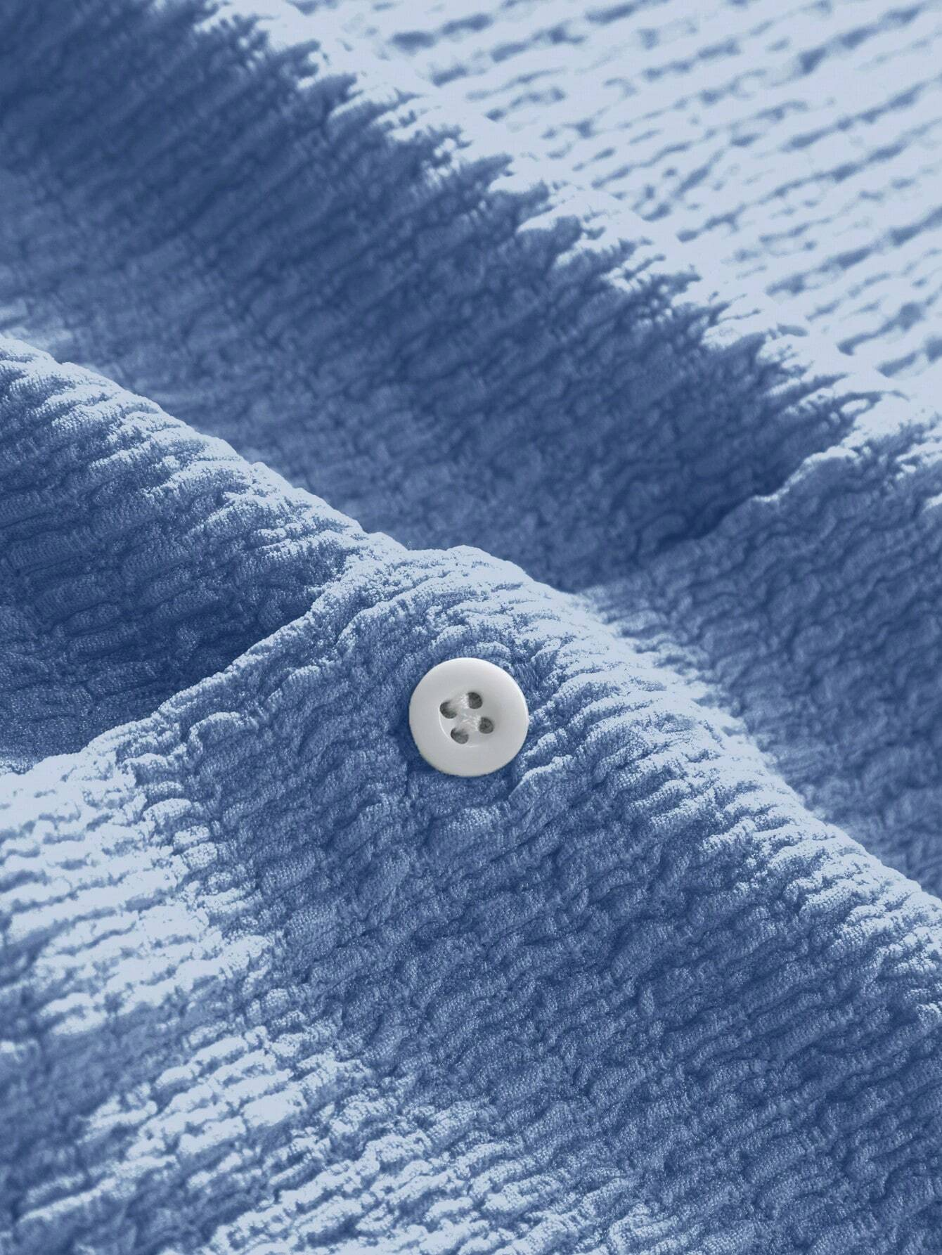 Stylish Men's Pleated Casual Lapel Short Sleeve Shirt