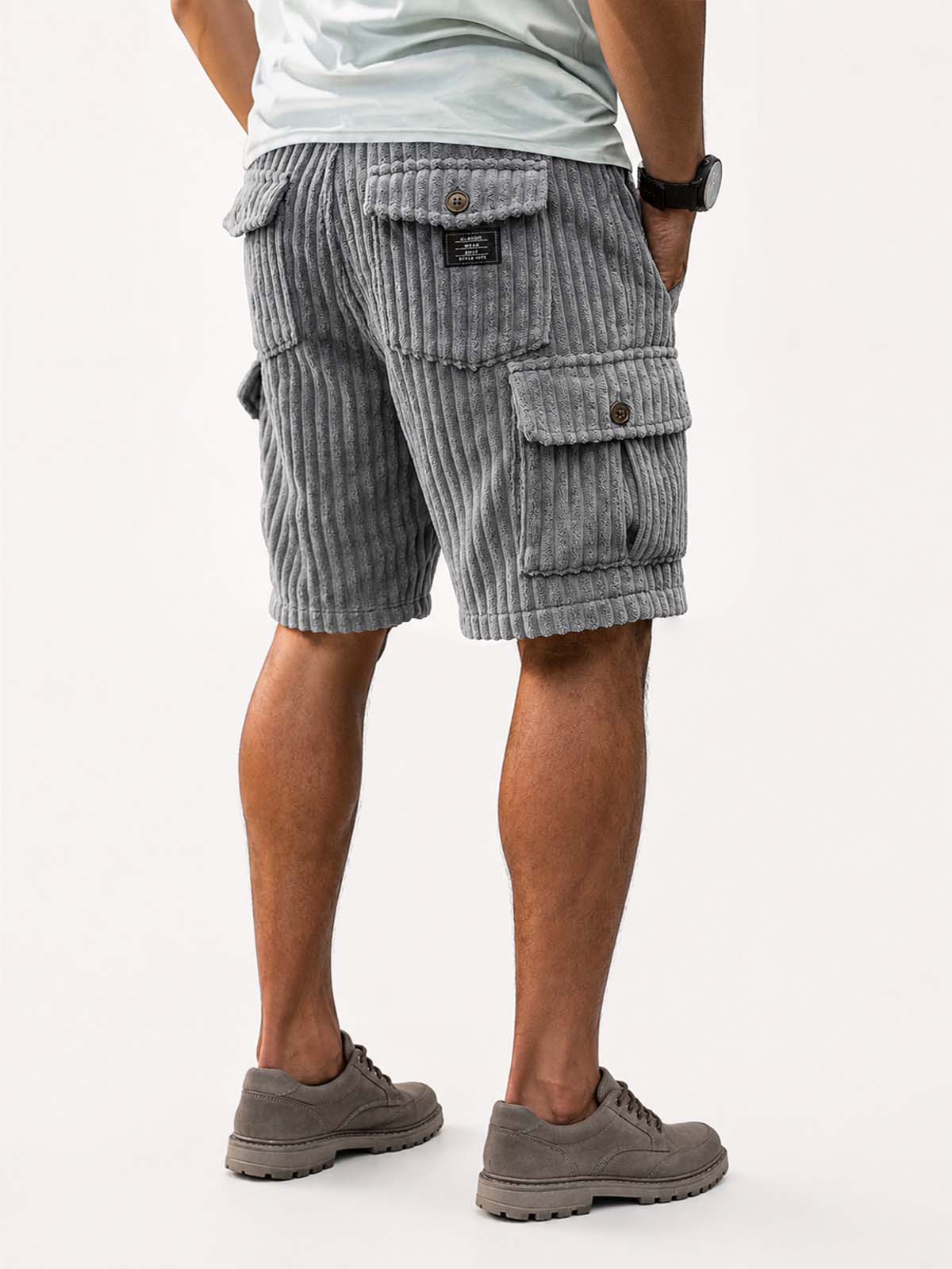 Men's Retro Corduroy Cargo Casual Shorts