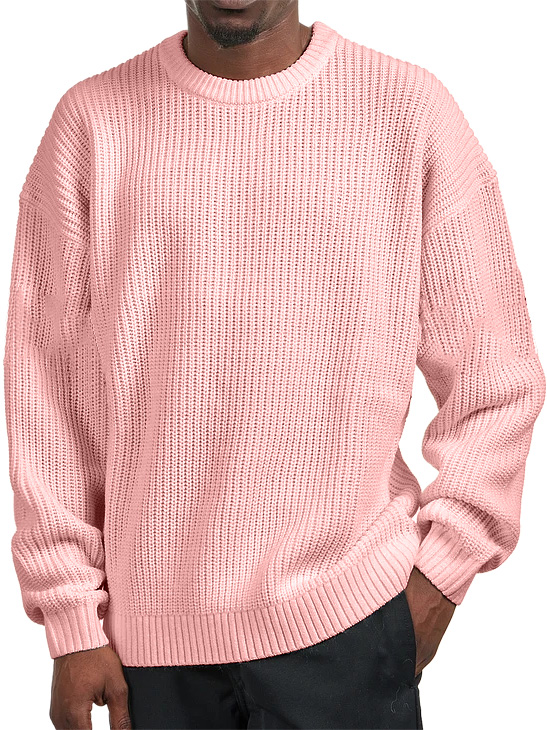 Men's Casual Everyday Crew Neck Basic Sweater