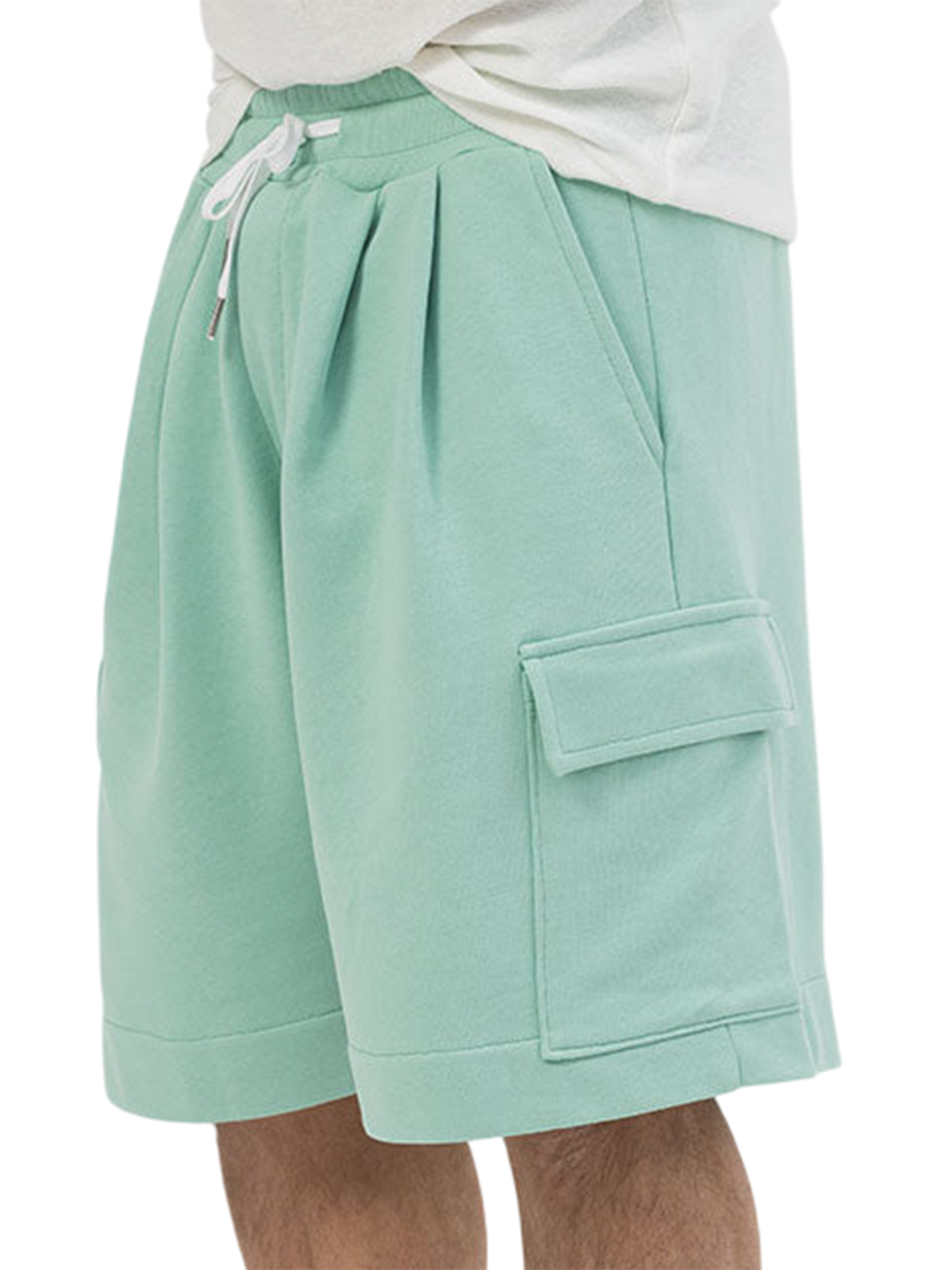 Men's Utility Multi-Pocket Bermuda Everyday Sports Lace-Up Shorts