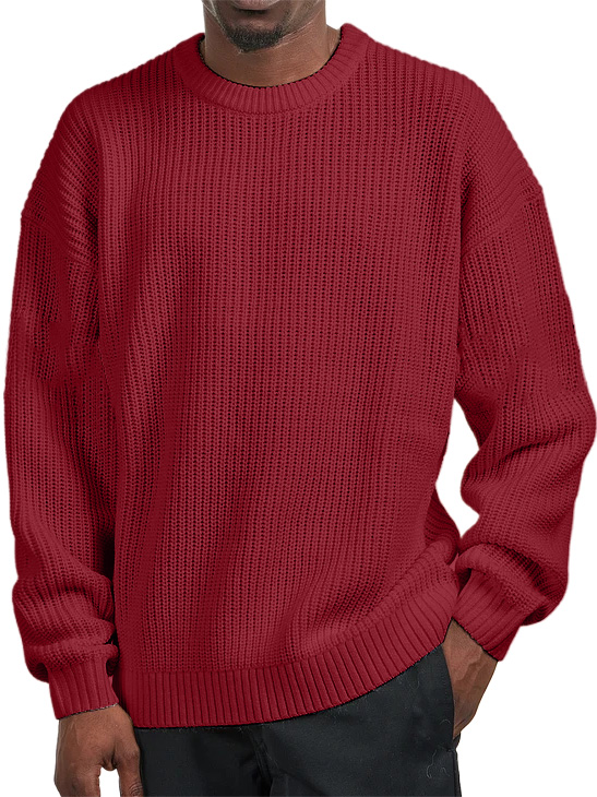 Men's Casual Everyday Crew Neck Basic Sweater