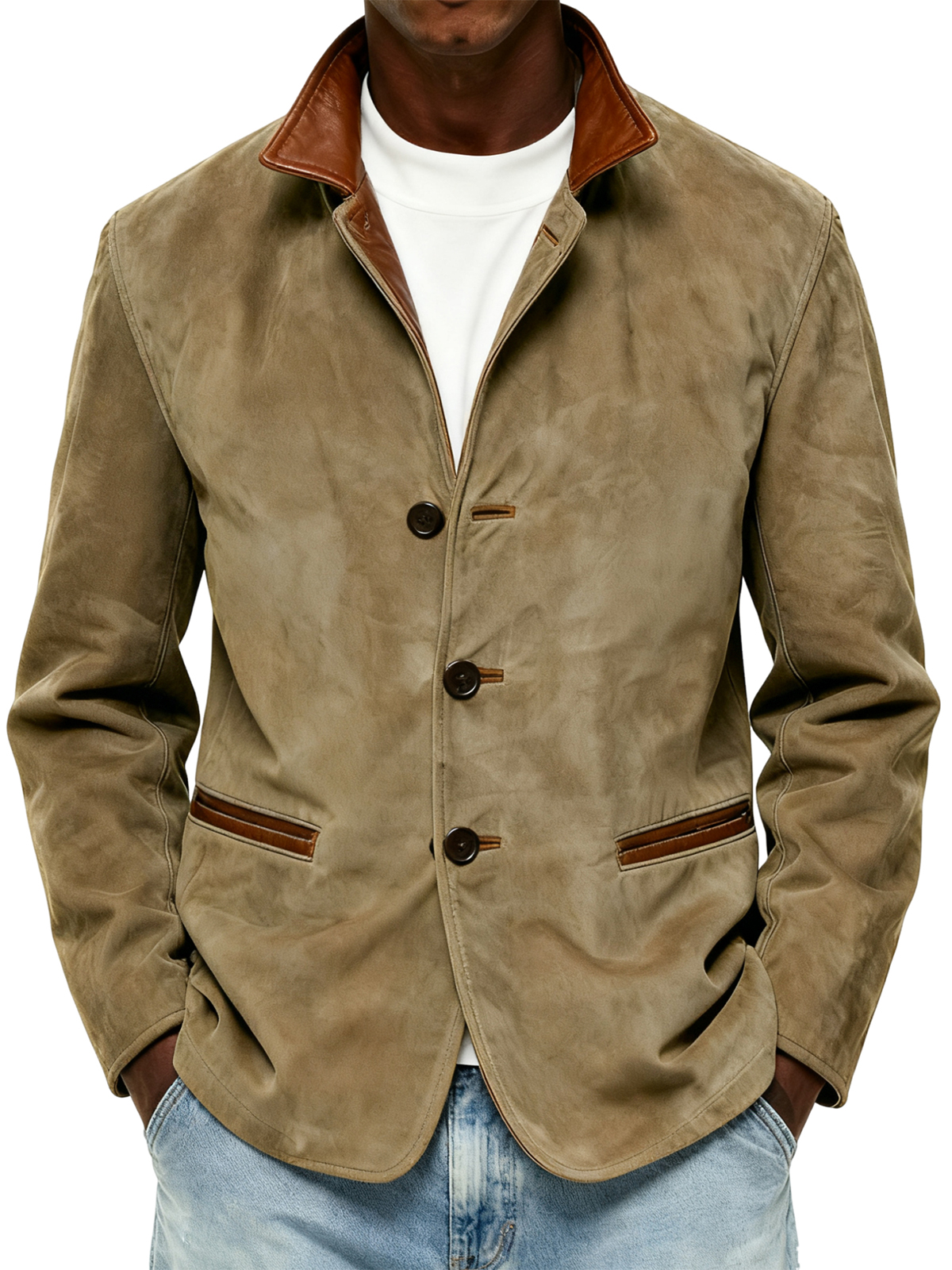Vintage Jacket Suede Casual Coat Lapel Top