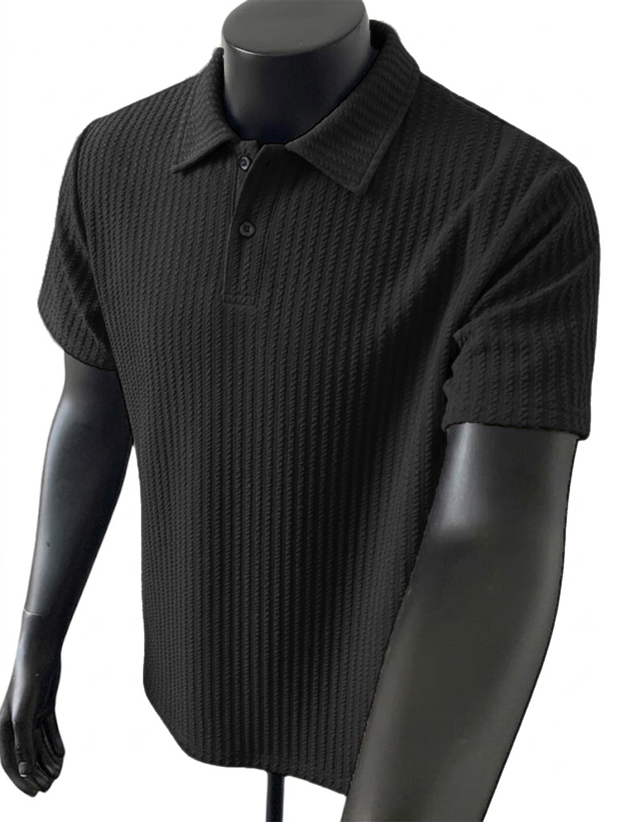 Men's Jacquard Casual Collared Short-sleeved Polo Shirt