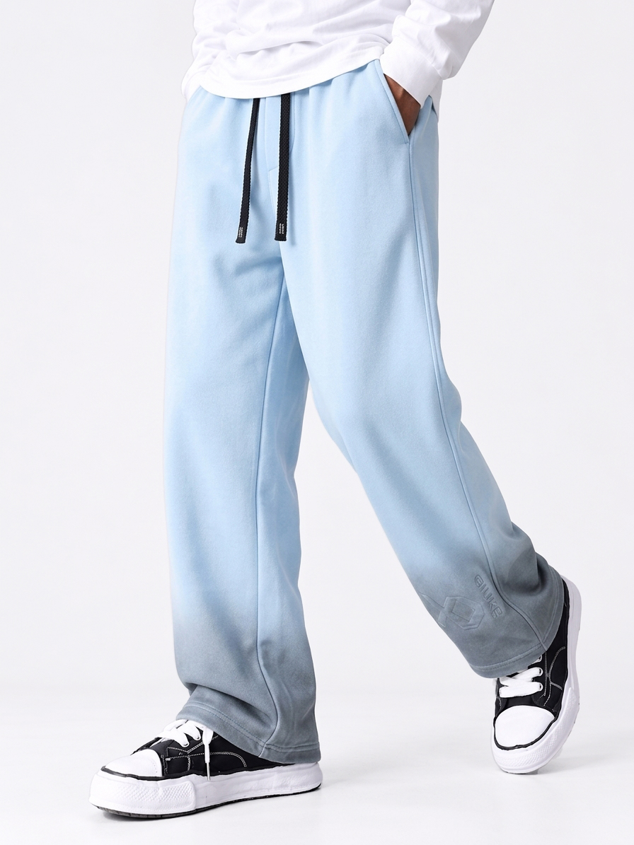Men's Gradient Washed and Distressed Loose Casual Pants