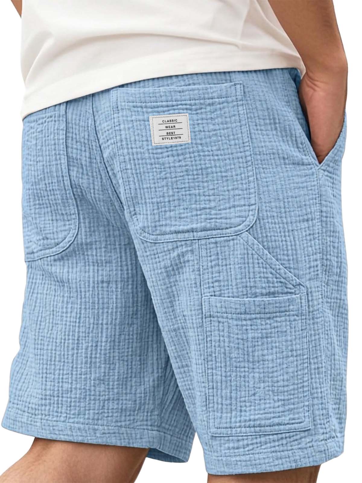 100% Cotton Textured Multi Pocket Utility Shorts