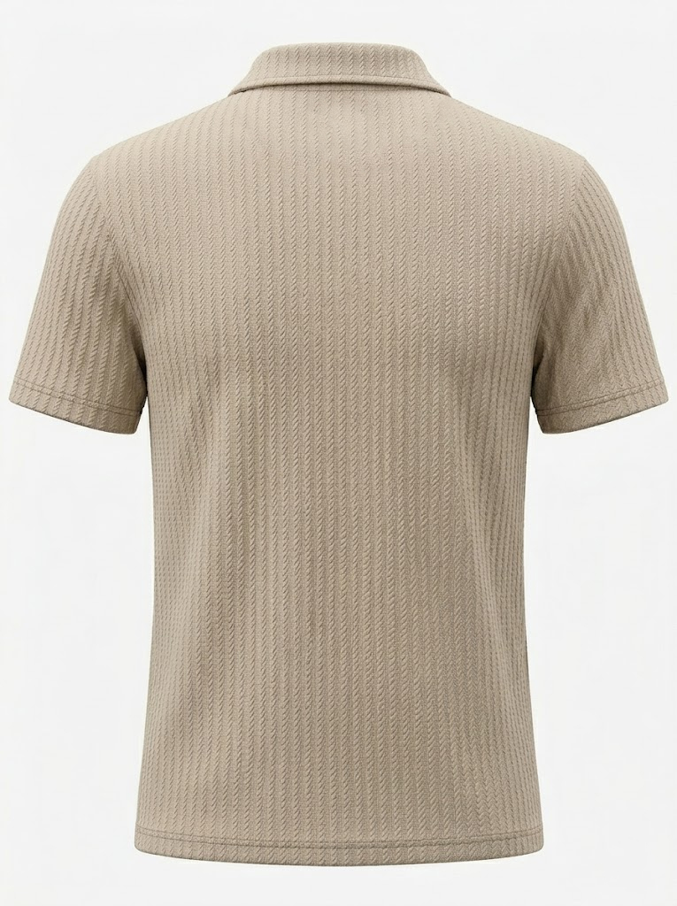 Men's Jacquard Casual Collared Short-sleeved Polo Shirt