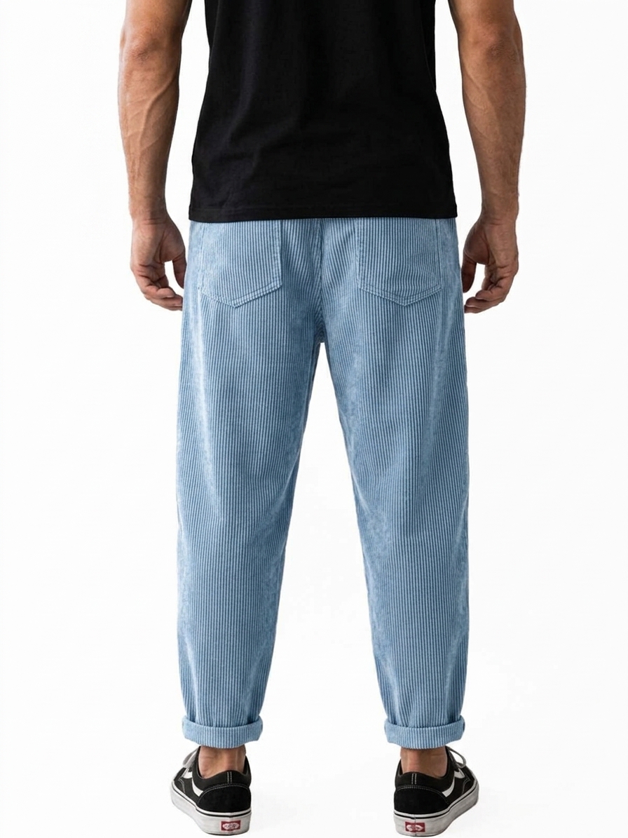 Men's Retro Corduroy Curved Casual Trousers