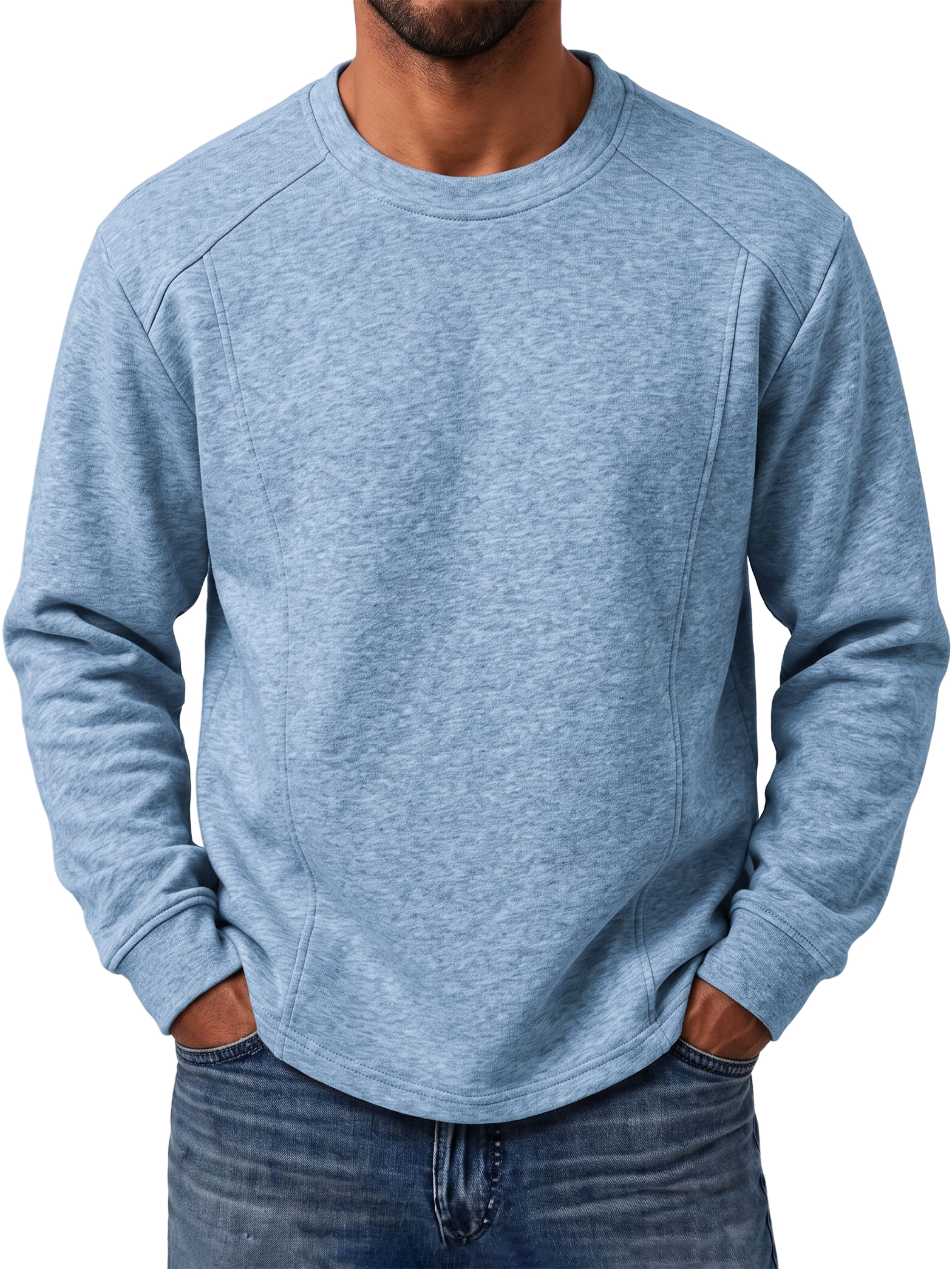 Men's Deconstructed Raglan Sleeve Crew Neck Top