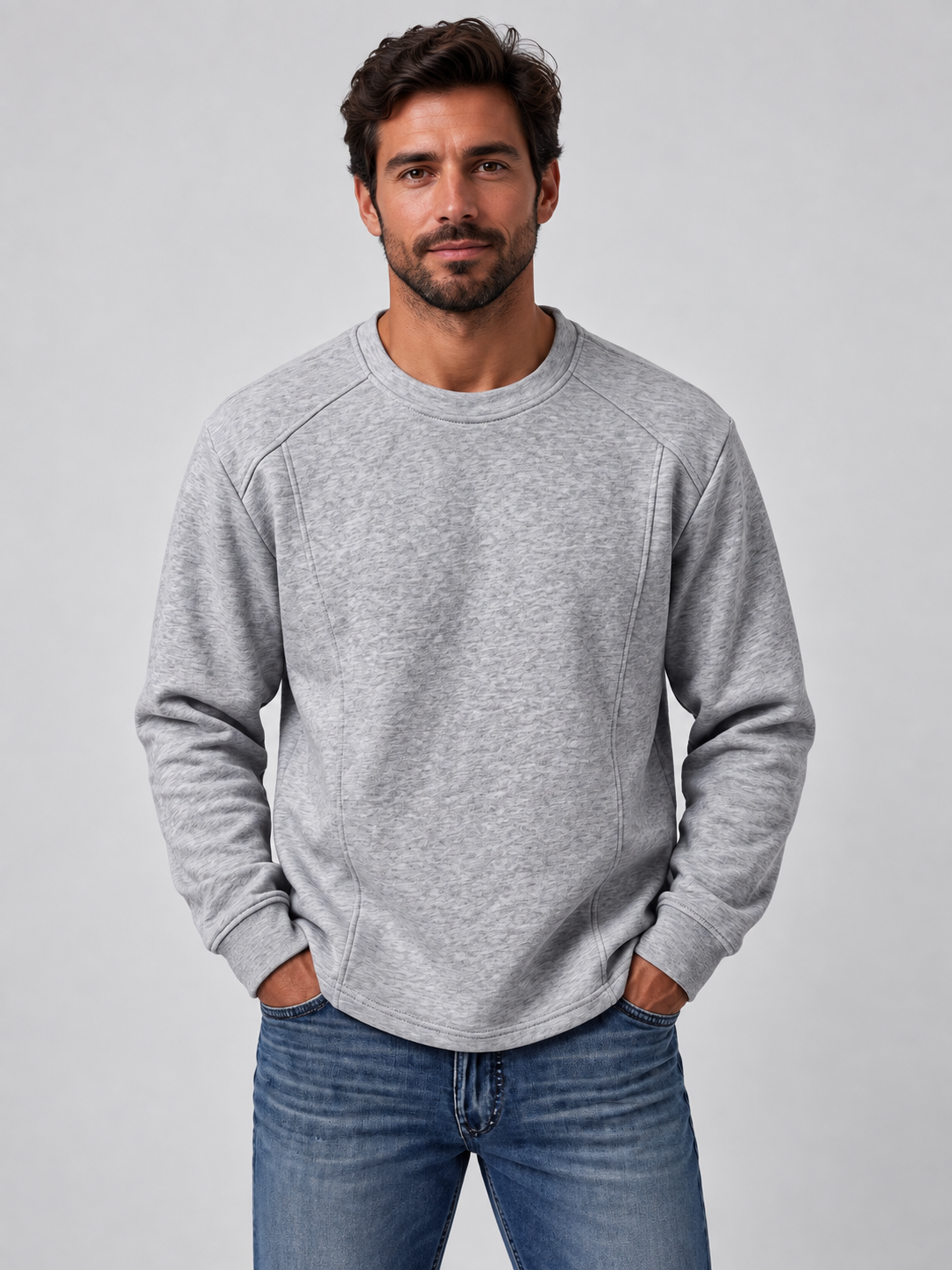 Men's Deconstructed Raglan Sleeve Crew Neck Top